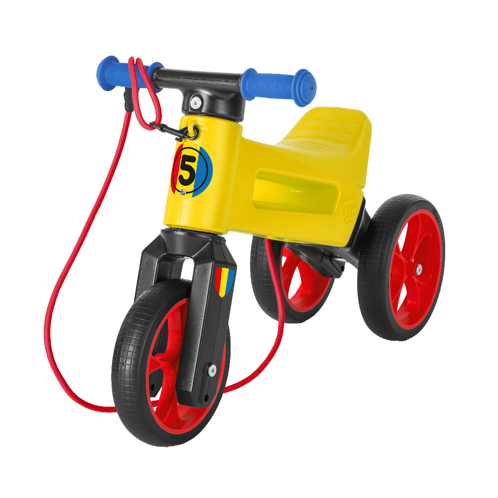Bicicleta fara pedale 2 in 1 Funny Wheels Rider SuperSport Romania, 18+ luni, pneuri si manere de cauciuc, 4 nivele de reglaj pe inaltime