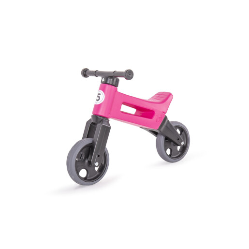 Bicicleta fara pedale cu cosulet pentru ghidon Funny Wheels Rider SPORT 2 in 1 Roz