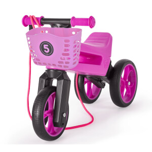 Bicicleta fara pedale cu cosulet pentru ghidon Funny Wheels Rider SUPERSPORT 2 in 1 Violet